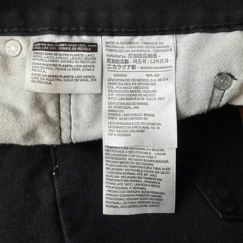 Levis 541 Athletic Taper‎ Jeans Mens 40x32 Black Denim Minimalist Casual Capsule